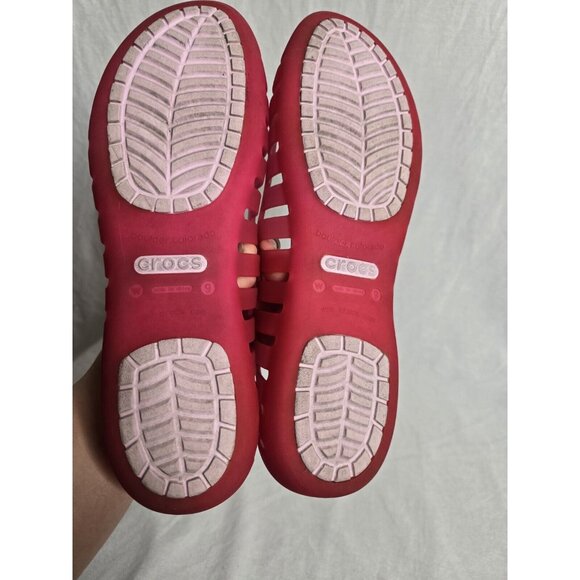 Crocs Adrina II Closed Toe Slip On Jelly Flats Women’s Size 9 Ballet Shoes Pink - Picture 9 of 10